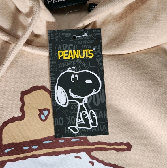 PEANUTS SNOOPY WOODSTOCK PARK RANGERS TAN PULLOVER SWEATSHIRT HOODIE XL NWT - Picture 7 of 10